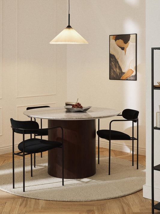 Abwyneth Round Dining Table in Marble, Ø 120 cm