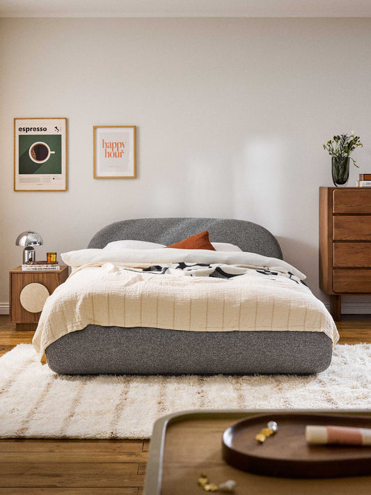 Albravon Upholstered Bed in Bouclé