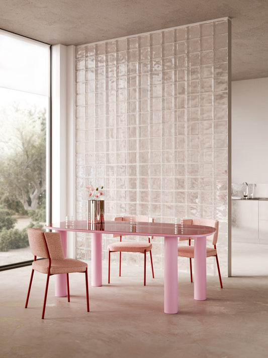 Benlairn Organic Dining Table with Glass Top, 200 x 110 cm