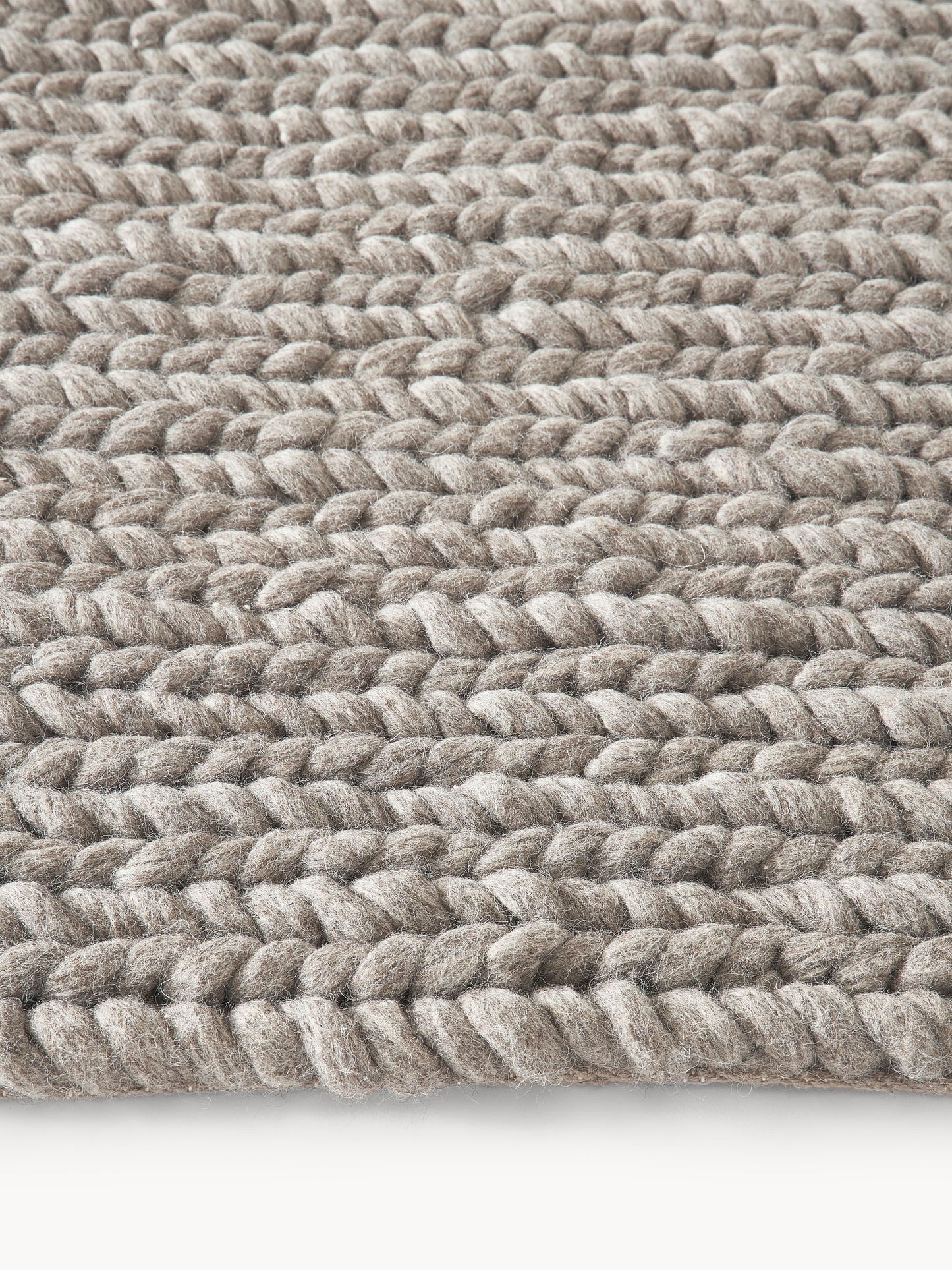 Brunwyth Wool Rug with Braided Texture, Handmade