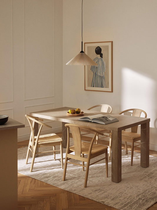 Carlmaith Dining Table, Marble Look, 180 x 90 cm