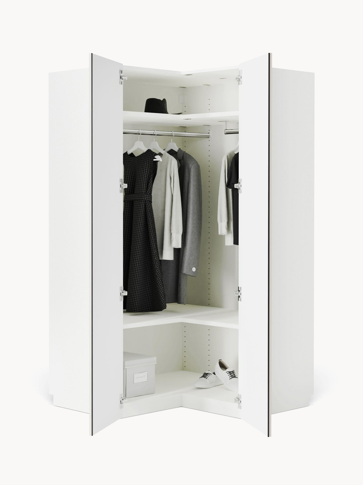Charlmaven Modular Corner Wardrobe, 115 cm Wide