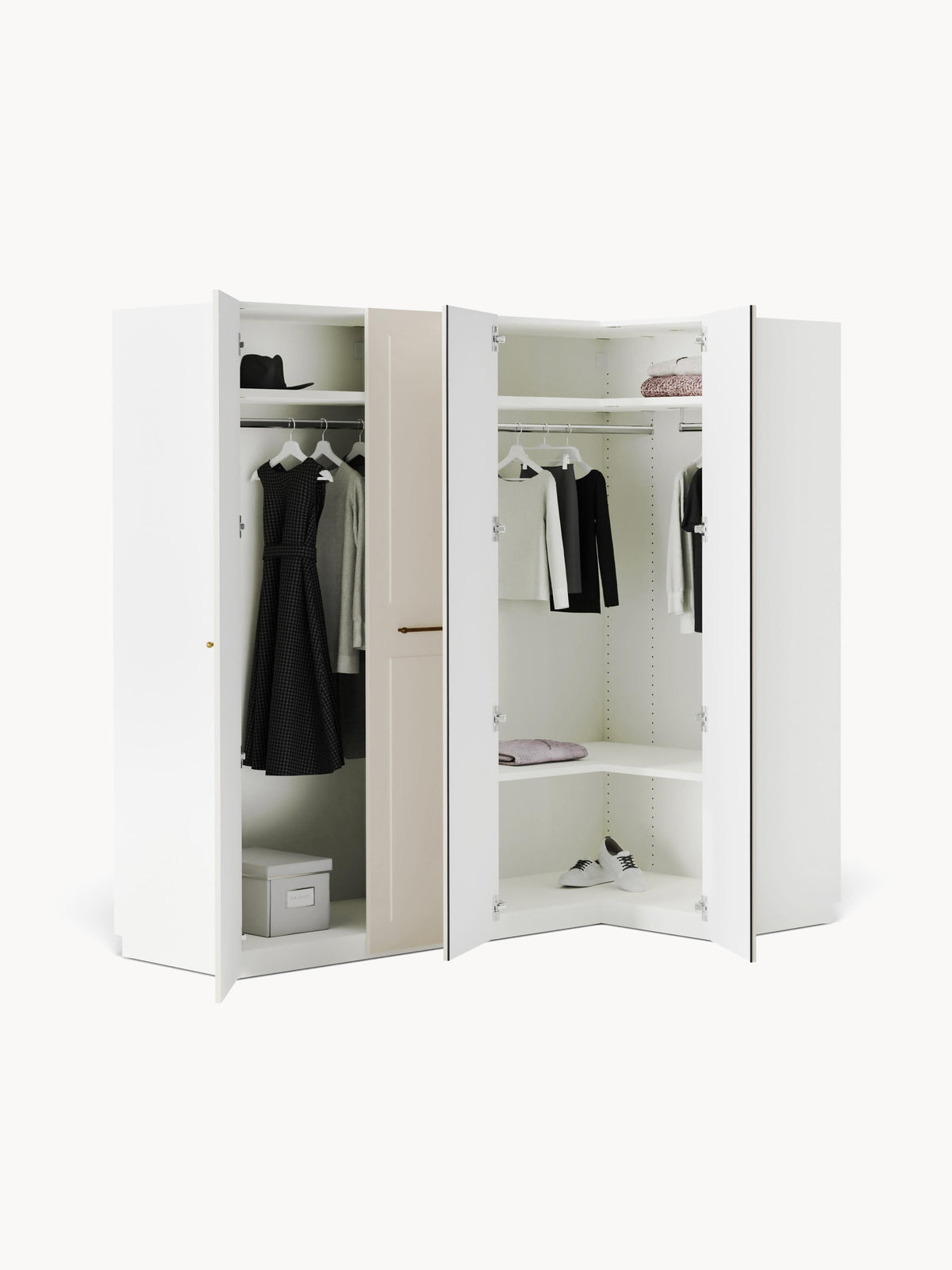 Charlmaven Modular Corner Wardrobe, 215 cm Wide, in Various Sizes