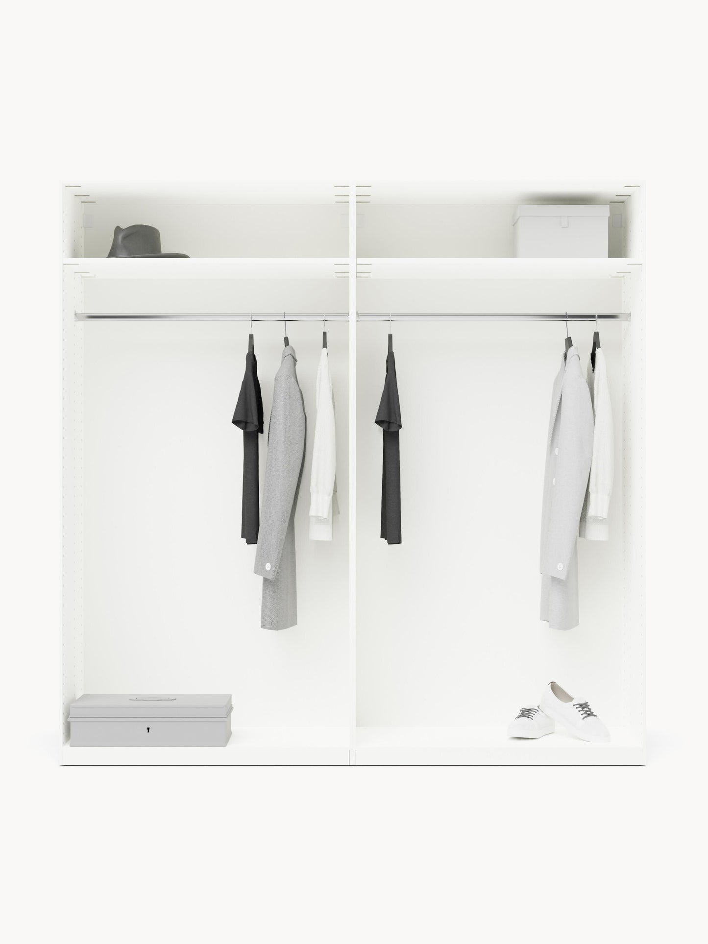 Charlmaven Modular Hinged-Door Wardrobe, 200 cm Wide, in Various Sizes