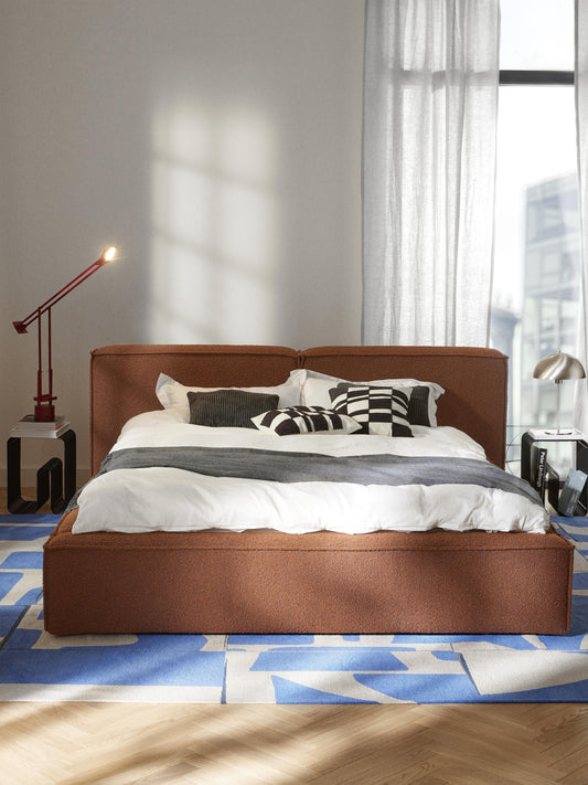 Lenmoray Bouclé Upholstered Bed with Storage