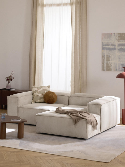 Lenmoray Modular Corduroy Corner Sofa (2-Seater)