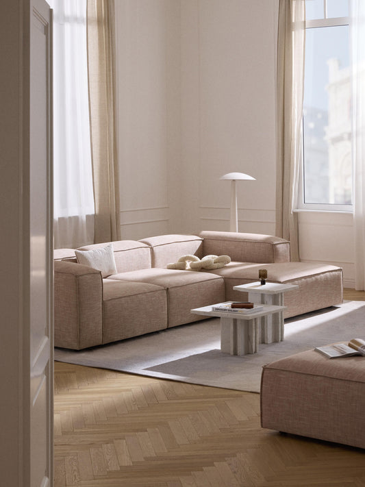 Lenmoray Modular Linen Blend Corner Sofa (4-Seater)