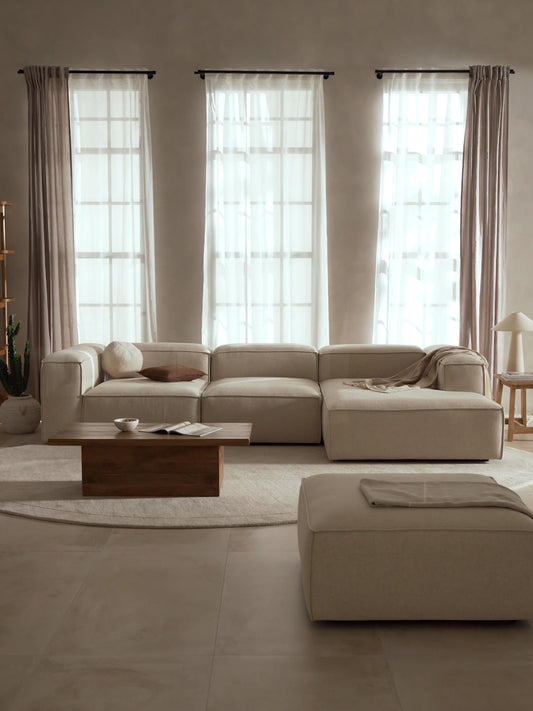 Lenmoray Modular Linen Blend Corner Sofa (4-Seater)