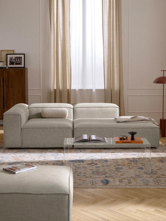 Lenmoray Modular Linen Blend Ottoman