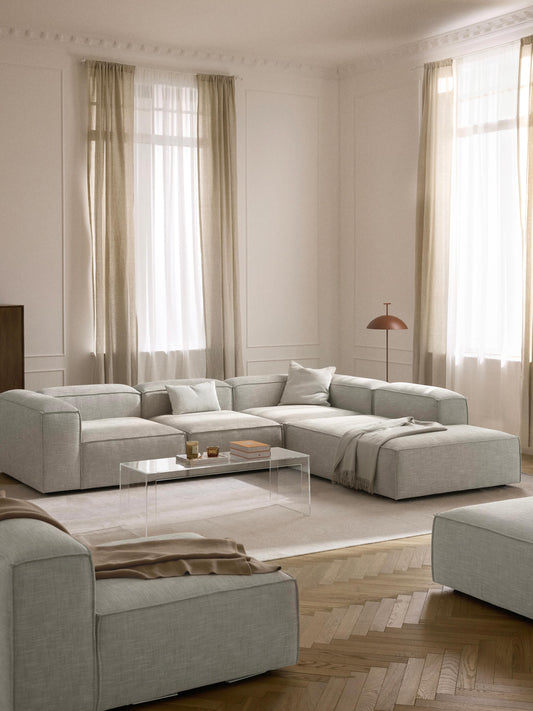 Lenmoray Modular XL Corner Sofa (4-Seater) in Linen Blend