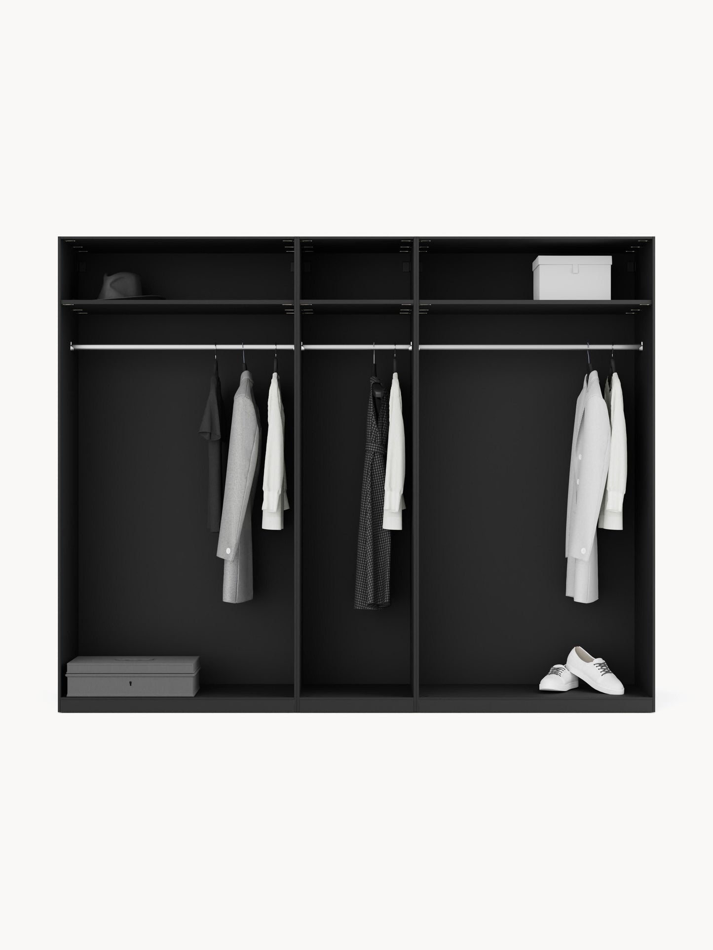 Leonvarre Modular Hinged-Door Wardrobe, 250 cm Wide, in Various Sizes