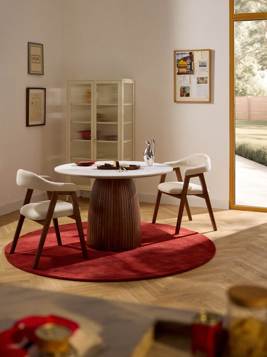 Nelrowan Round Dining Table, Marble Tabletop, Ø 115 cm