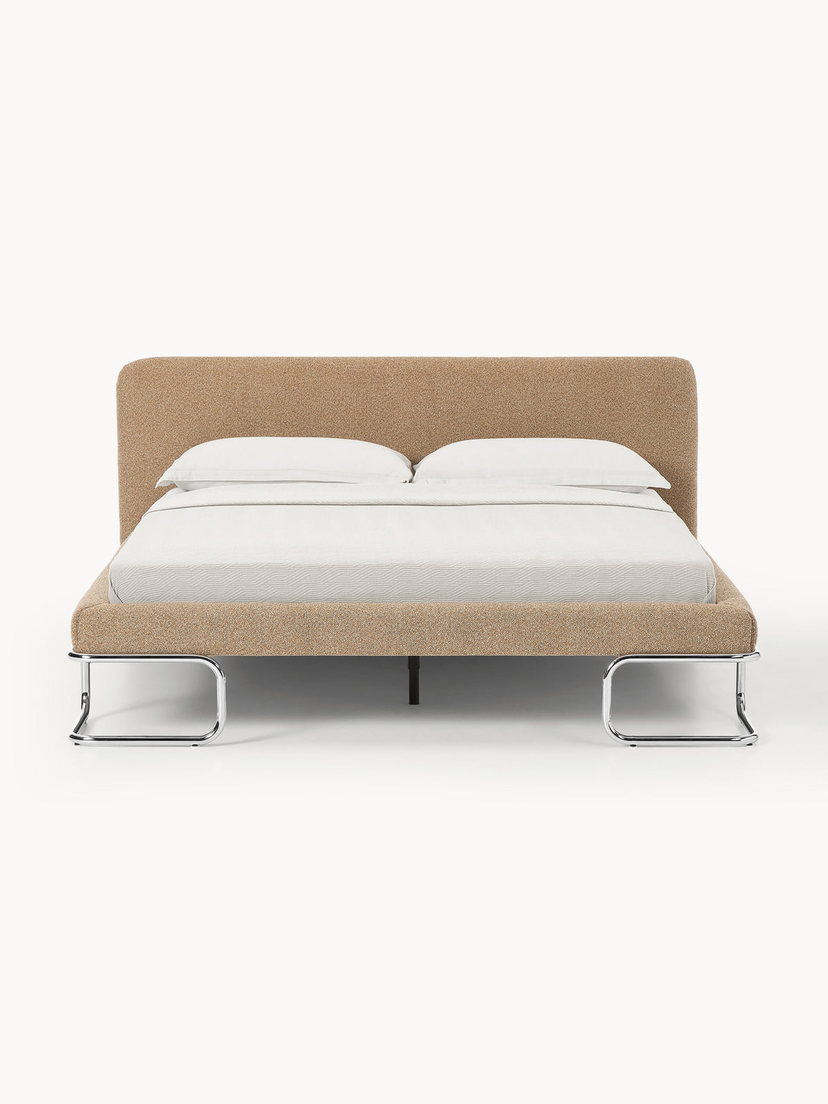 Olimbre Upholstered Bed in Bouclé with Metal Legs