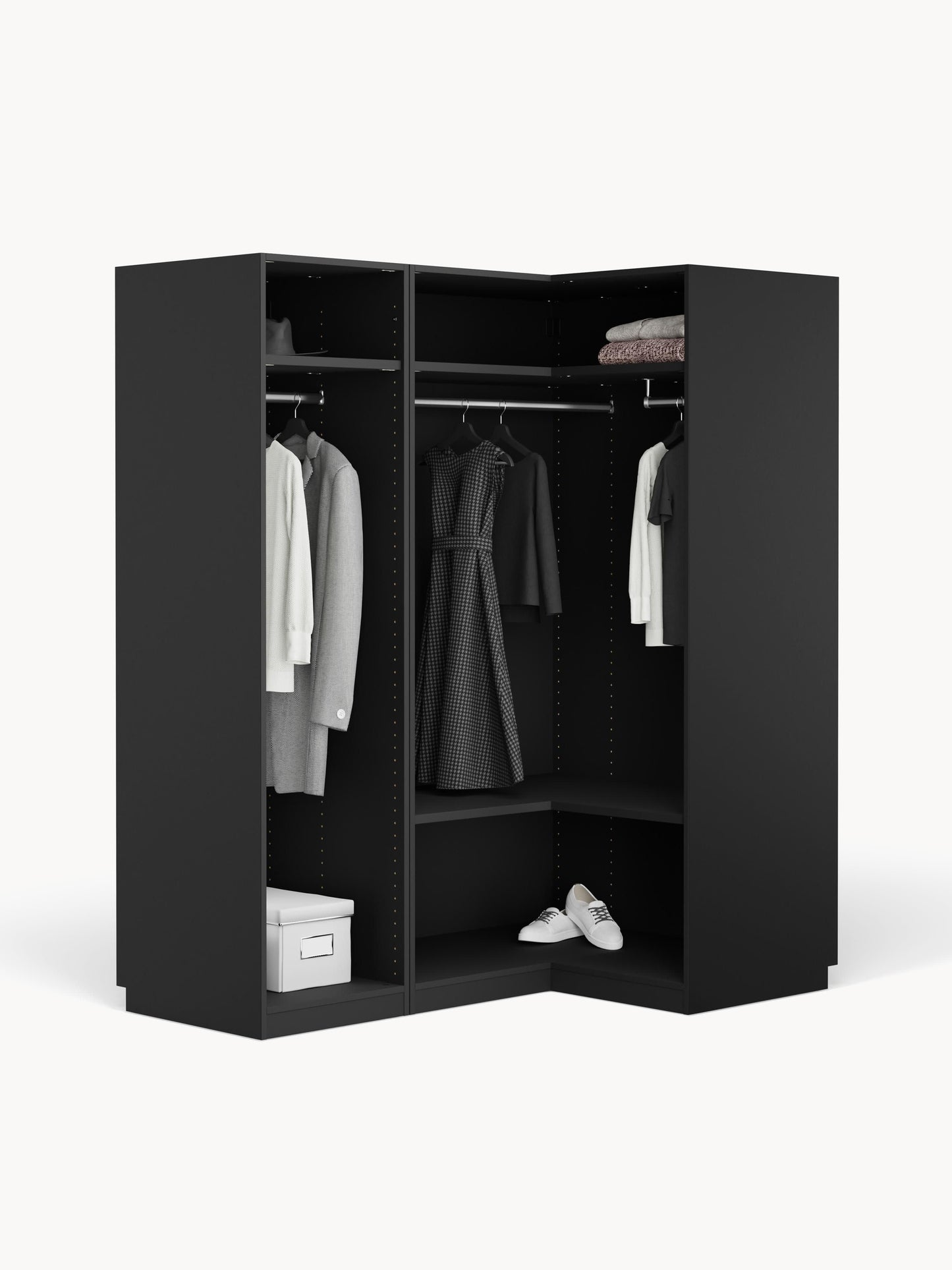 Simavaine Modular Corner Wardrobe, 165 cm Wide, in Various Sizes