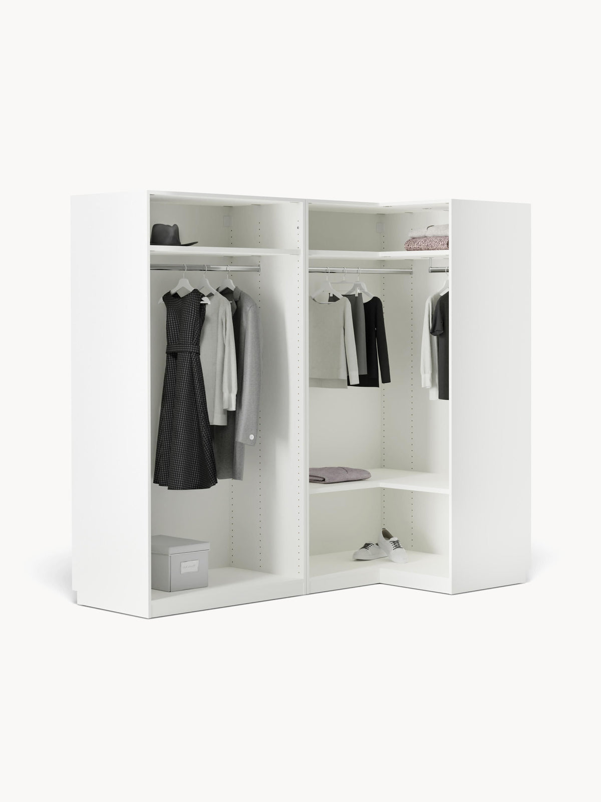 Simavaine Modular Corner Wardrobe, 215 cm Wide, in Various Sizes