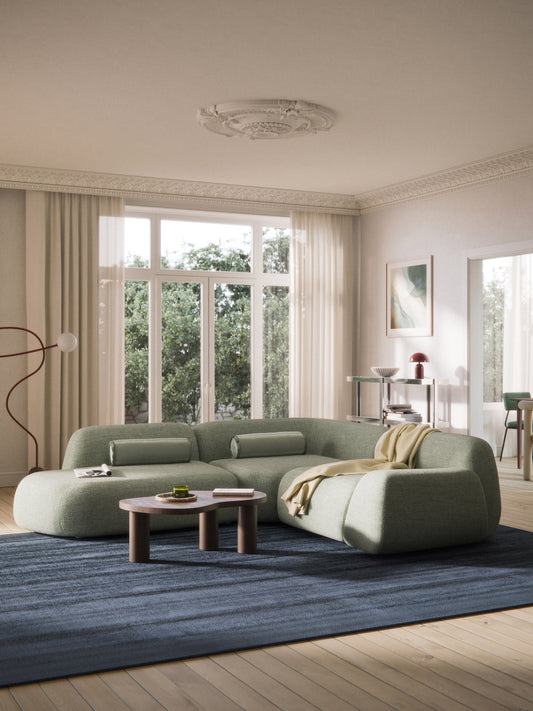 Wolmairen Modular Corner Sofa (4-Seater) in Bouclé with Chaise Longue