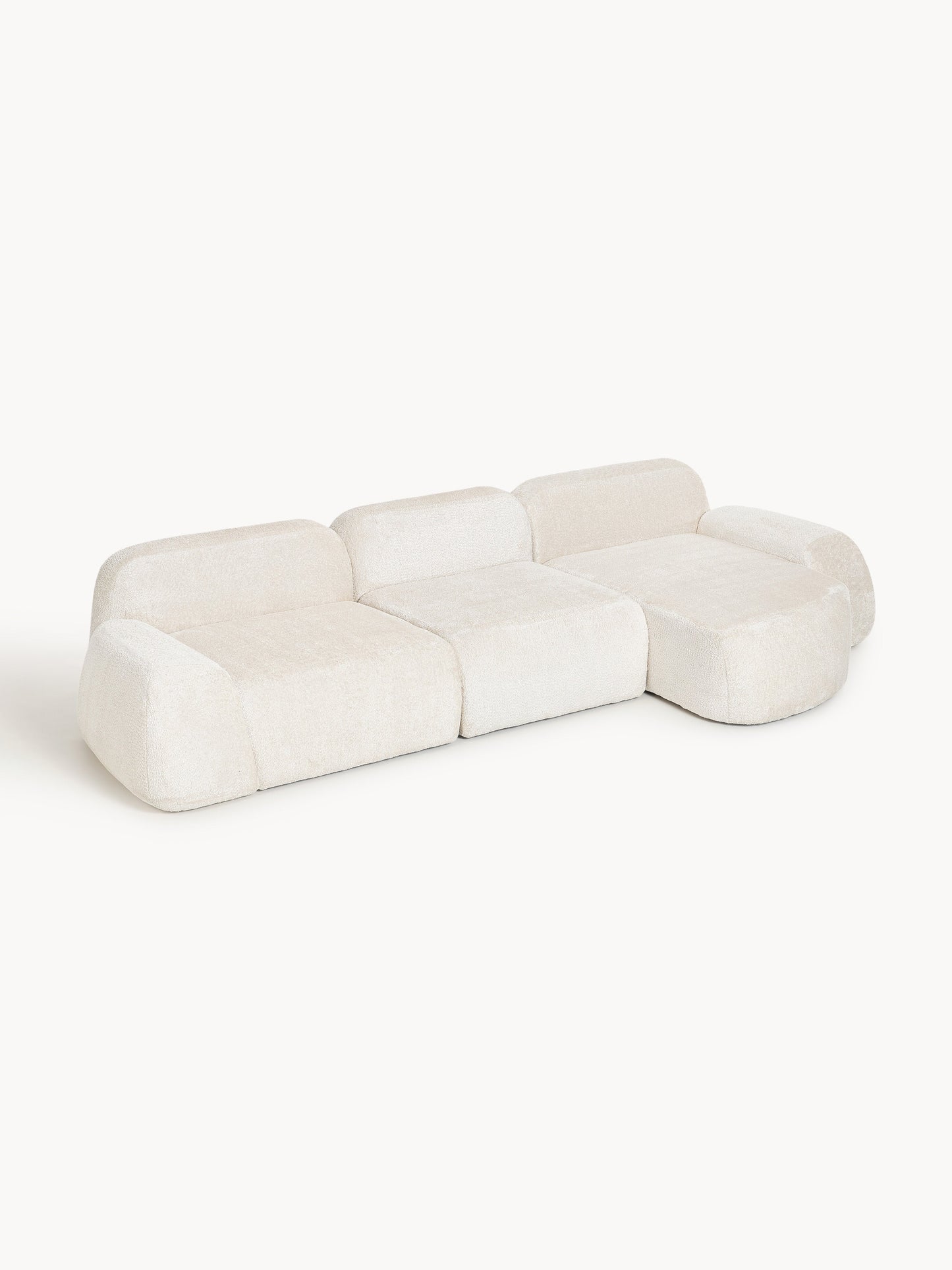 Wolmairen Modular Corner Sofa (4-Seater) in Teddy Bouclé
