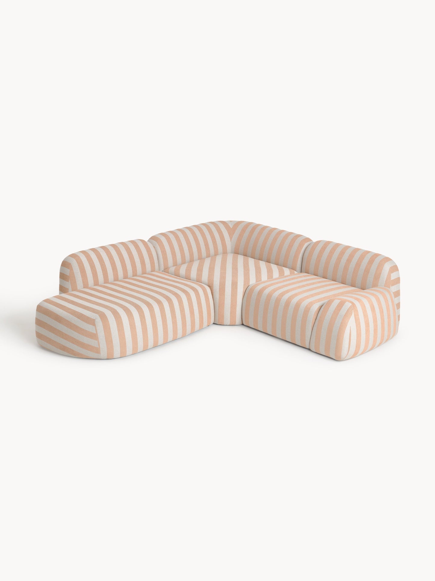 Wolmairen Modular Striped Corner Sofa (4-Seater) with Chaise Longue