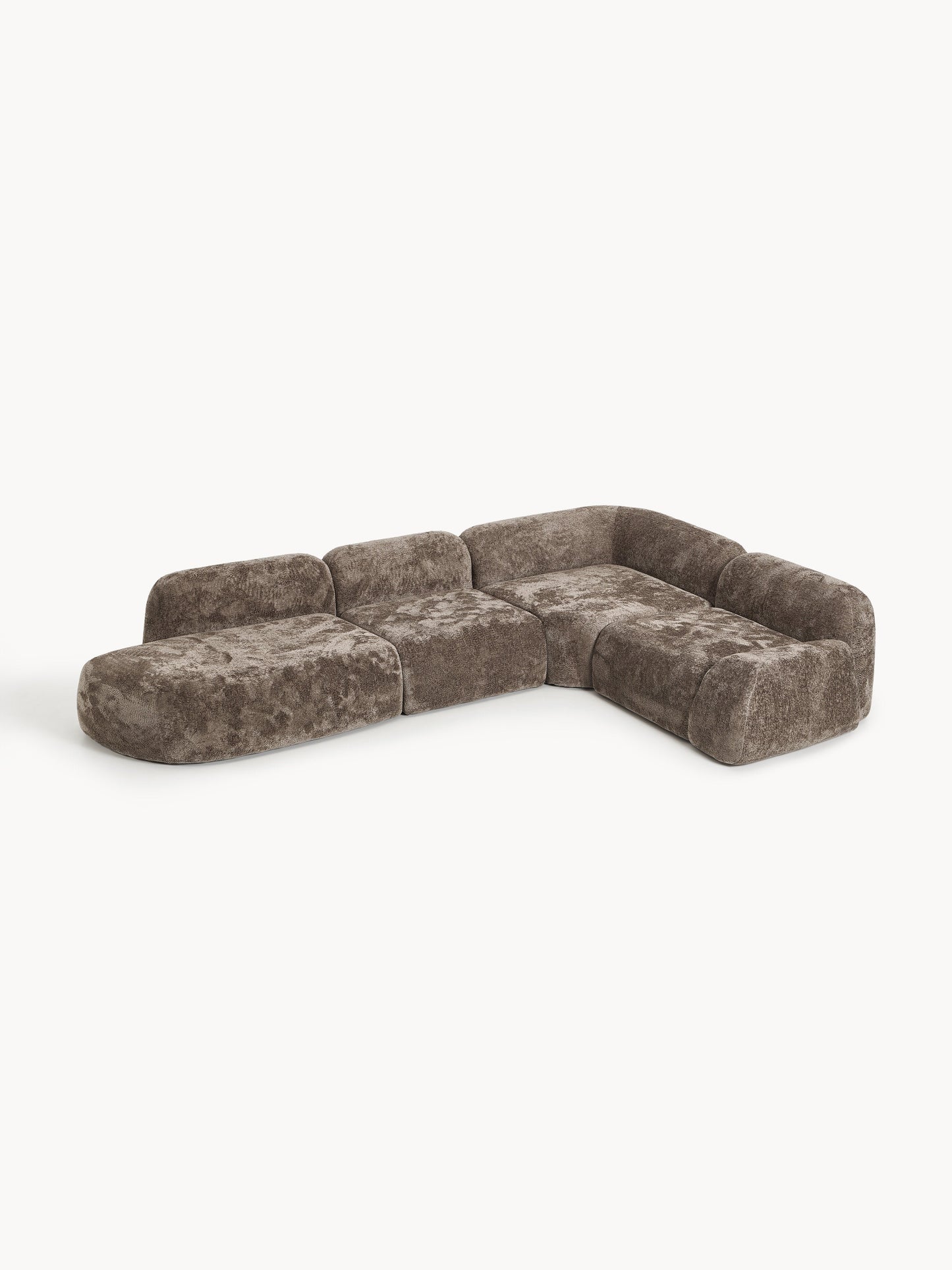 Wolmairen XL Modular Teddy Bouclé Corner Sofa with Chaise Longue
