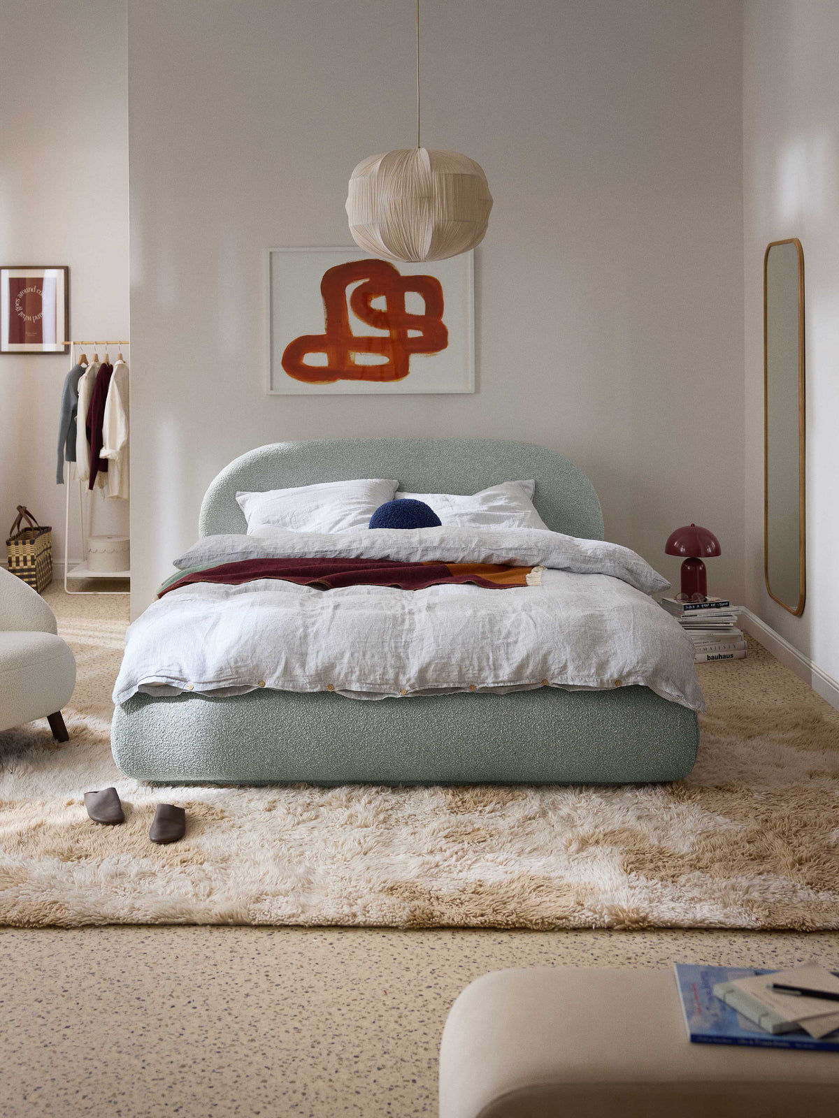 Albravon Upholstered Bed in Bouclé