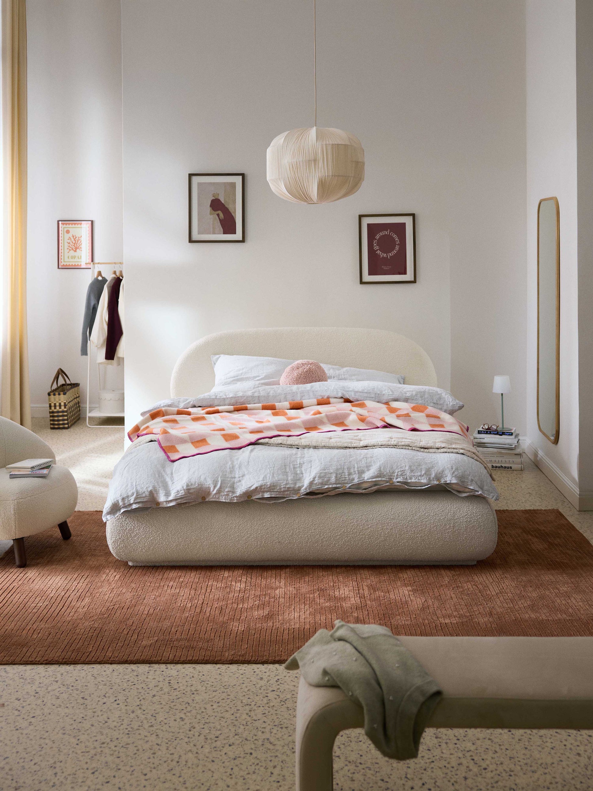 Albravon Upholstered Bed in Bouclé