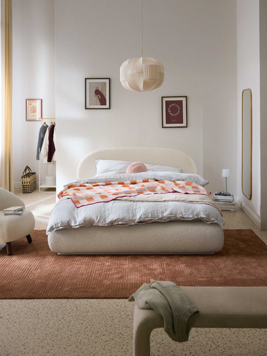 Albravon Upholstered Bed in Bouclé