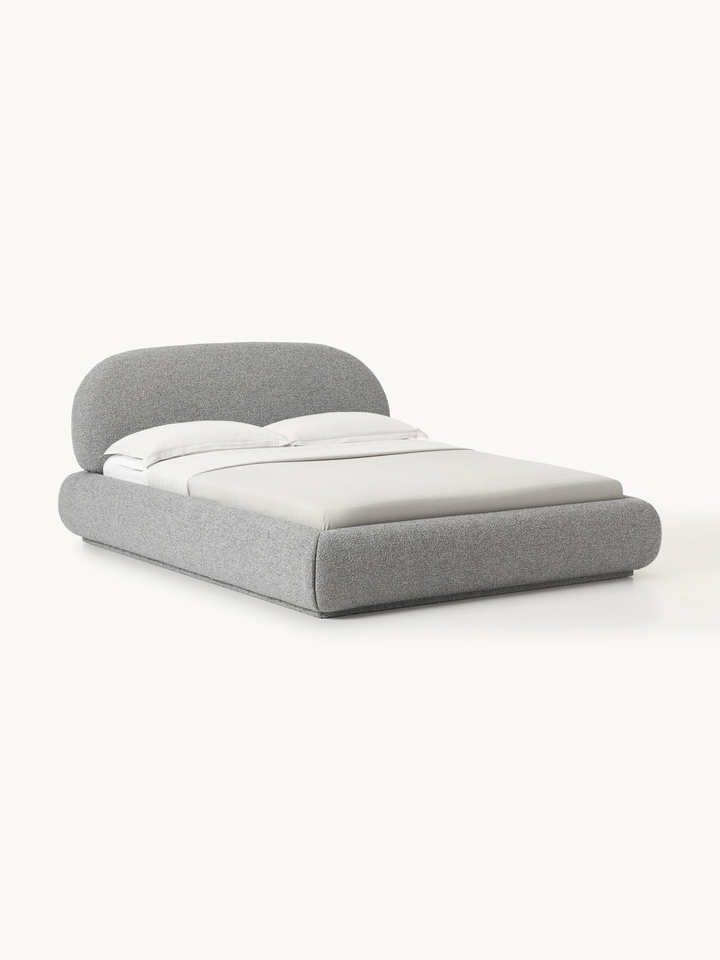Albravon Upholstered Bed in Bouclé with Storage