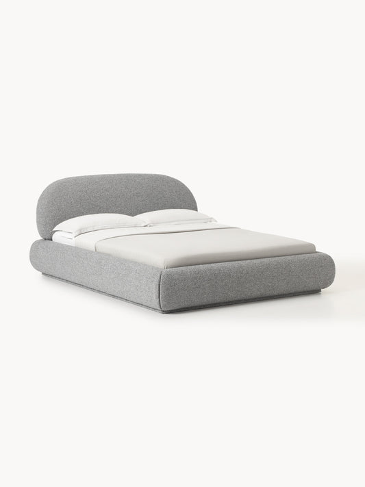 Albravon Upholstered Bed in Bouclé with Storage
