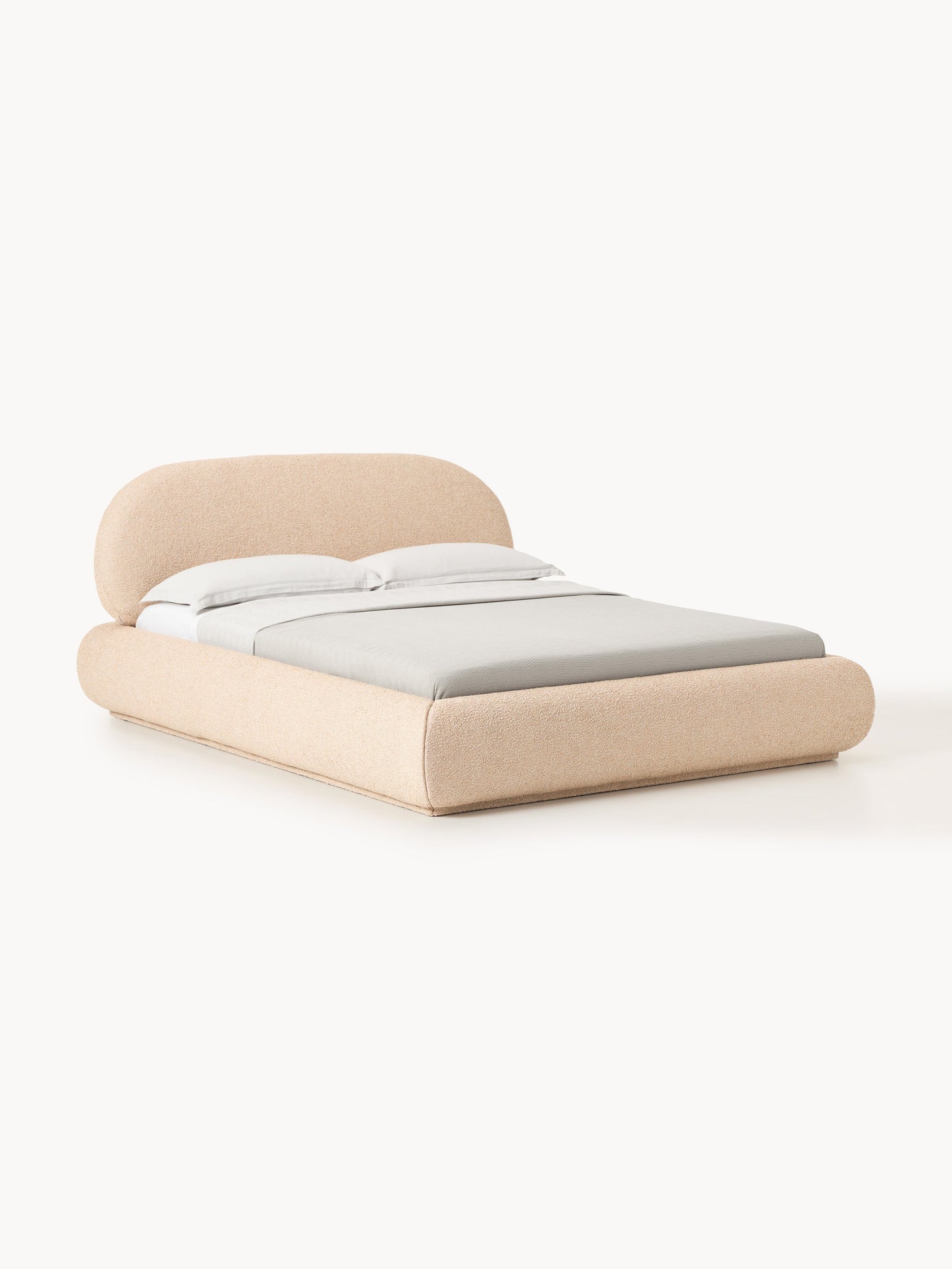 Albravon Upholstered Bed in Bouclé with Storage
