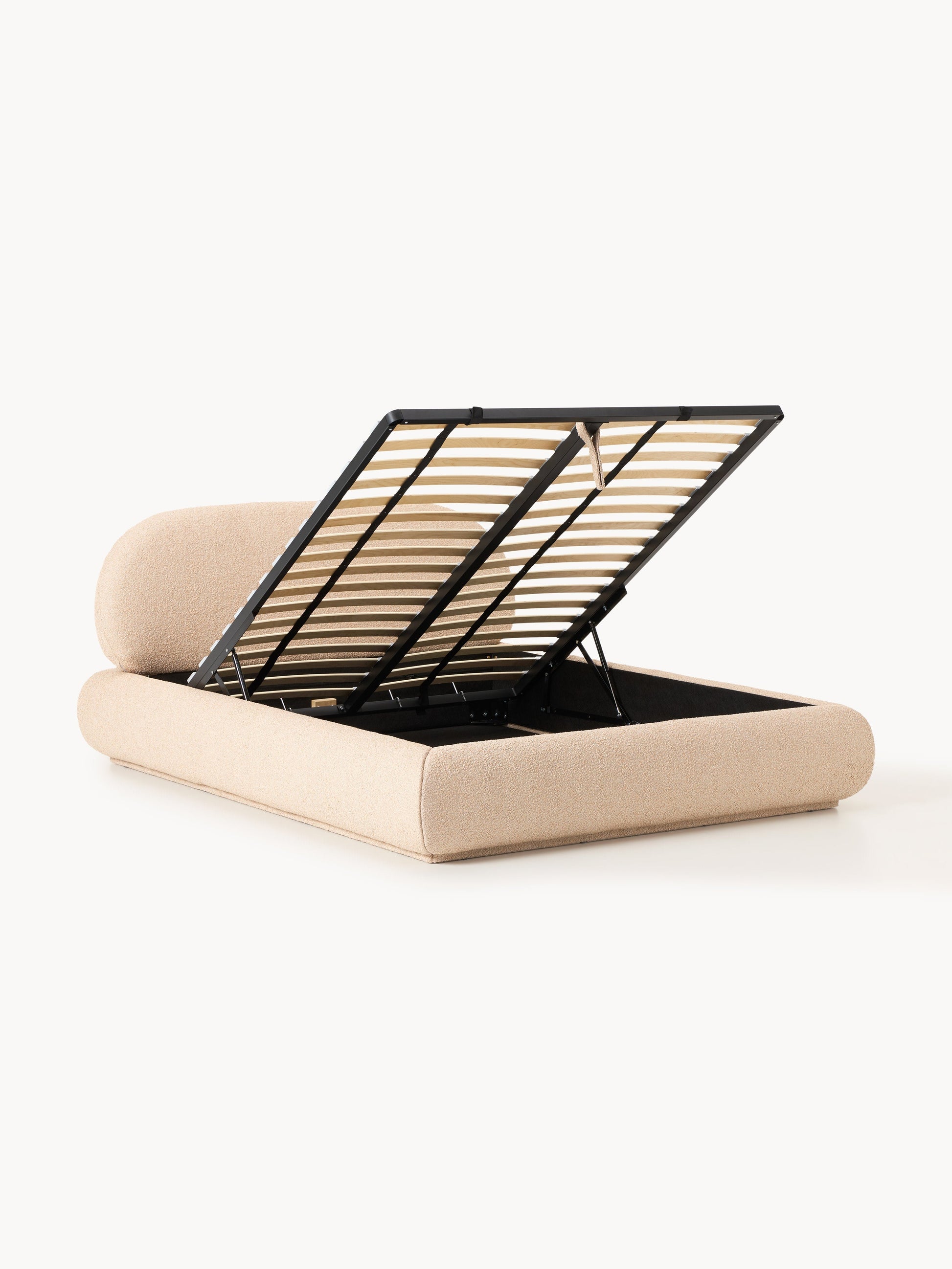 Albravon Upholstered Bed in Bouclé with Storage