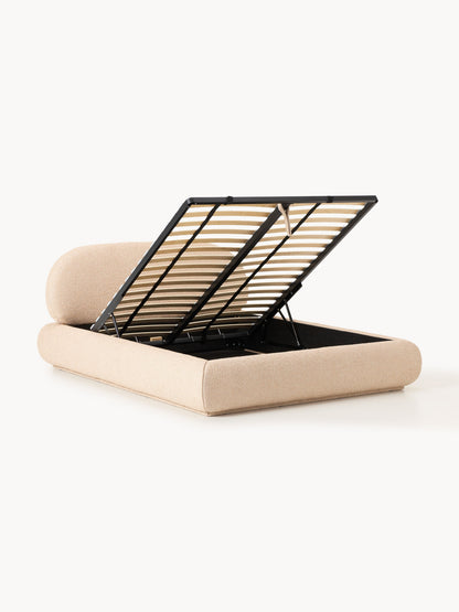 Albravon Upholstered Bed in Bouclé with Storage