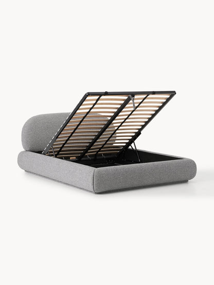 Albravon Upholstered Bed in Bouclé with Storage
