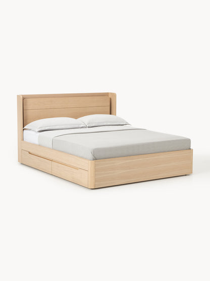 Alomherst Wooden Bed with Drawers