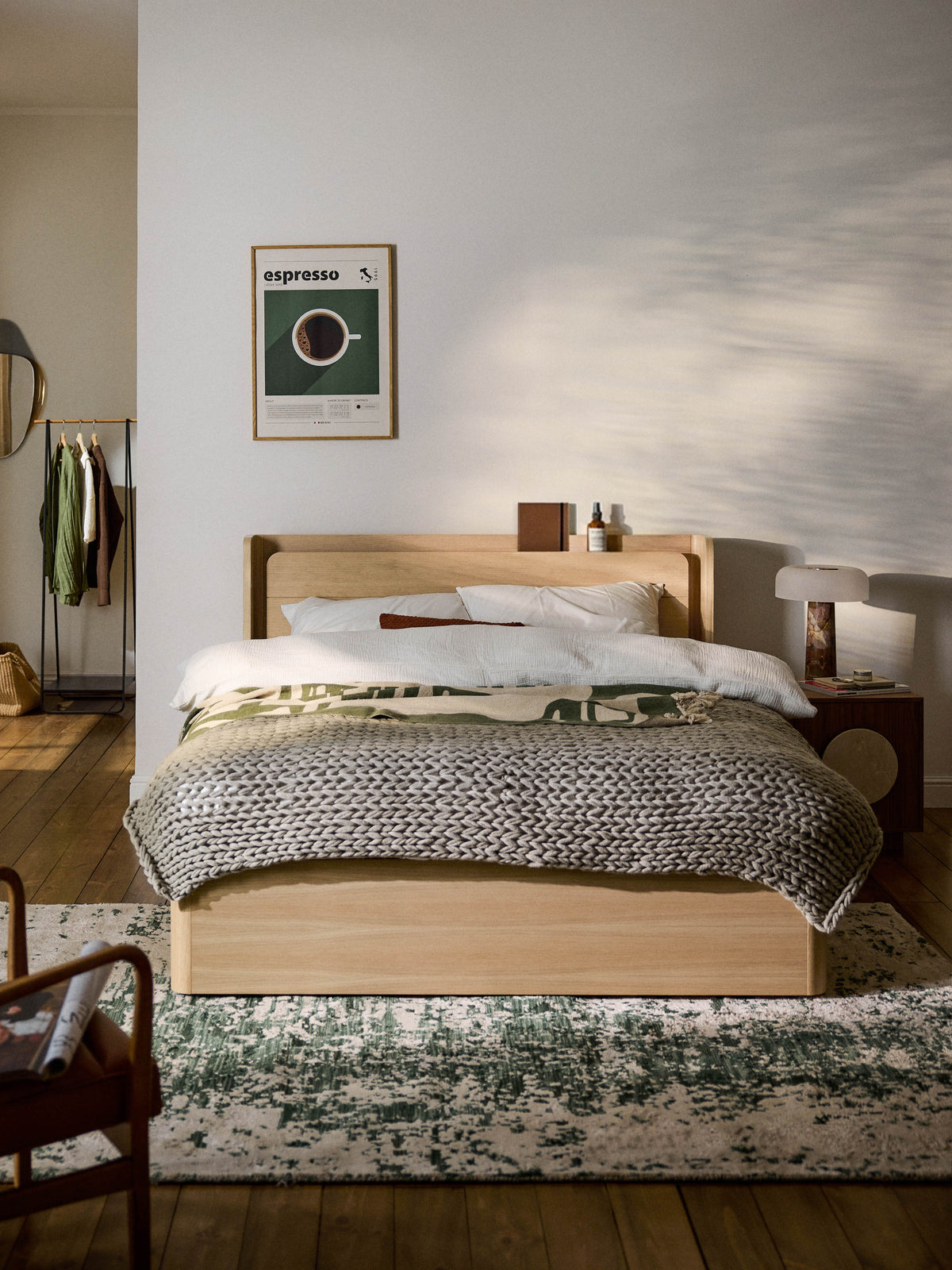 Alomherst Wooden Bed with Drawers