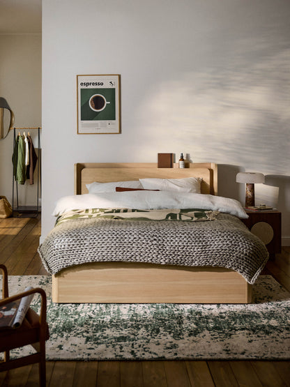 Alomherst Wooden Bed with Drawers