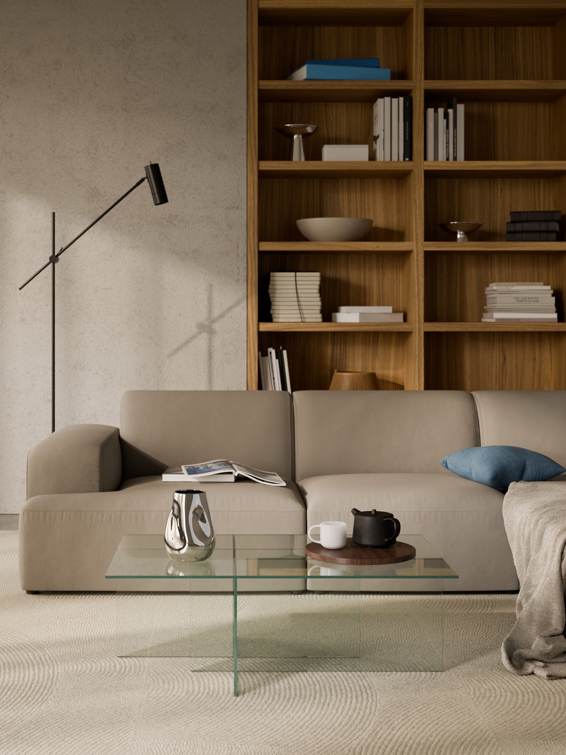 Anouwyn Glass Coffee Table, W 102 cm