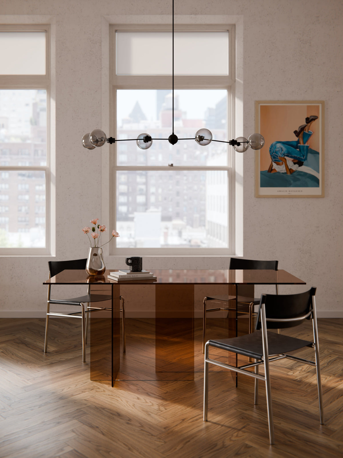 Anouwyn Glass Dining Table, 180 x 90 cm