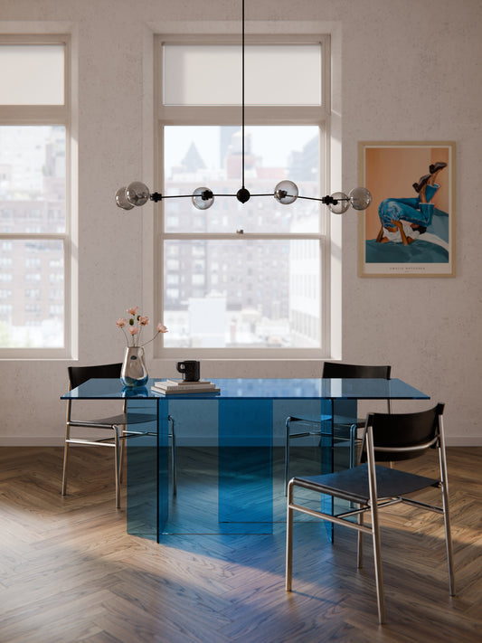 Anouwyn Glass Dining Table, 180 x 90 cm