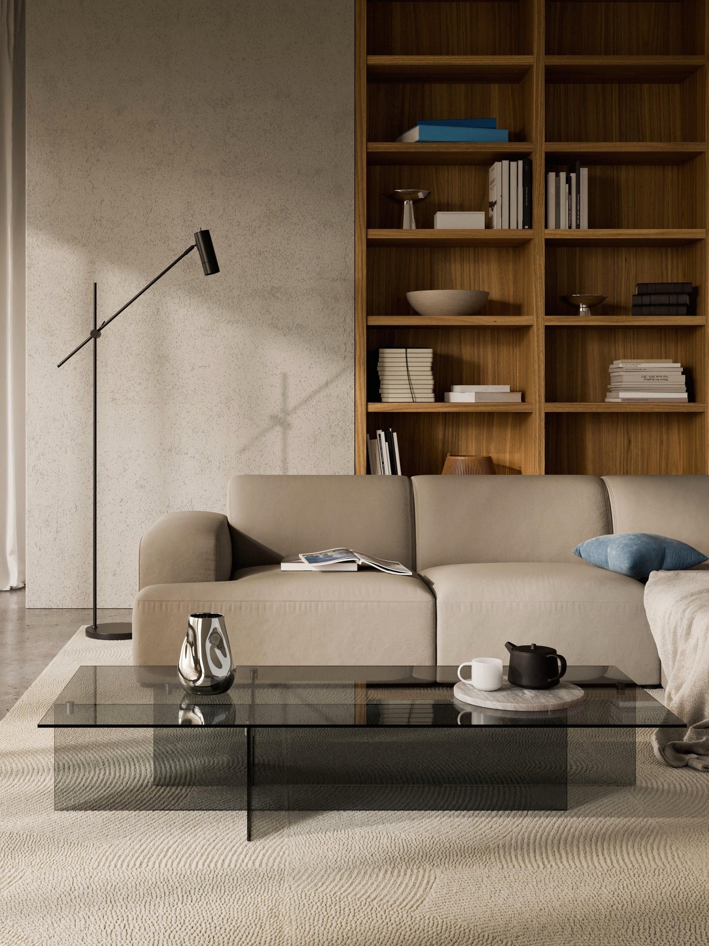 Anouwyn Large Glass Coffee Table, W 160 cm