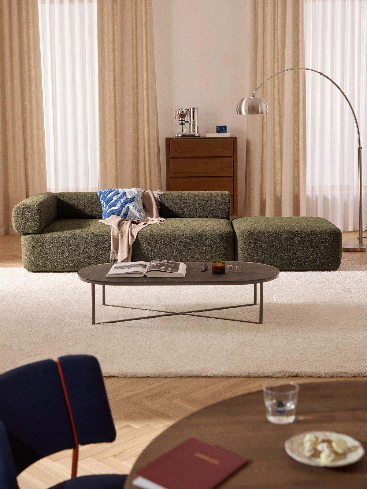 Antmorven Modular Ottoman in Bouclé