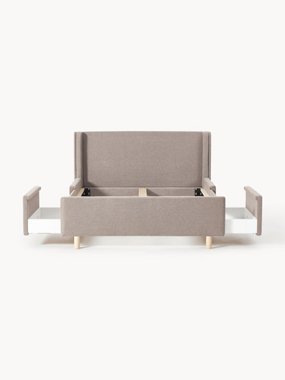 Archlowen Bed with Drawers, Upholstered