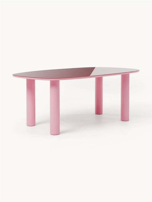 Benlairn Organic Dining Table with Glass Top, 200 x 110 cm
