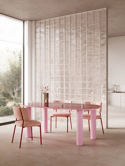 Benlairn Organic Dining Table with Glass Top, 200 x 110 cm