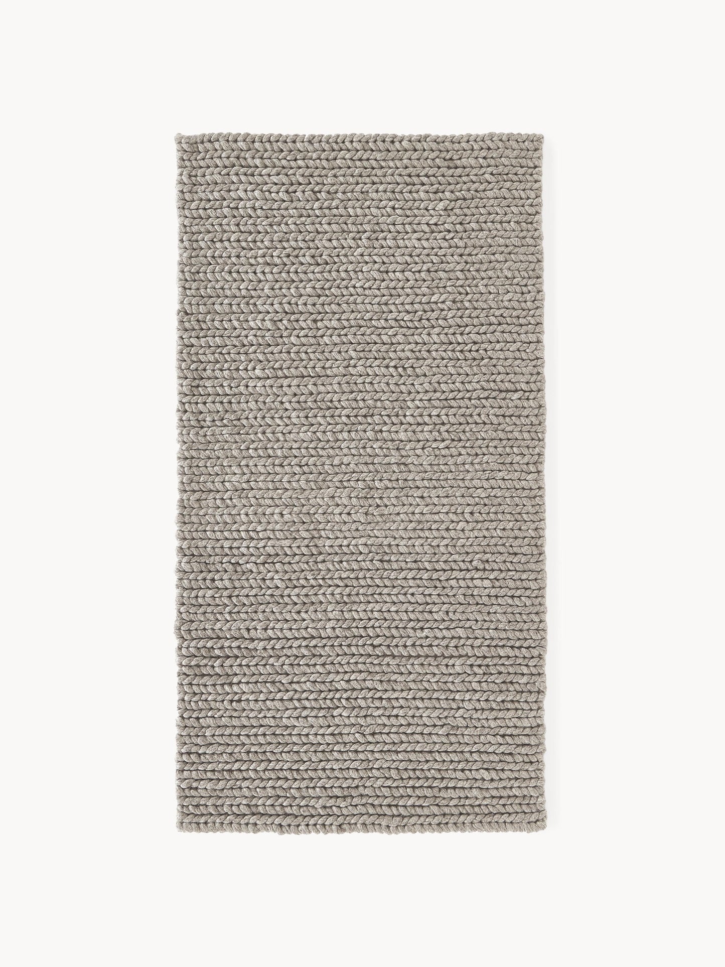 Brunwyth Wool Rug with Braided Texture, Handmade