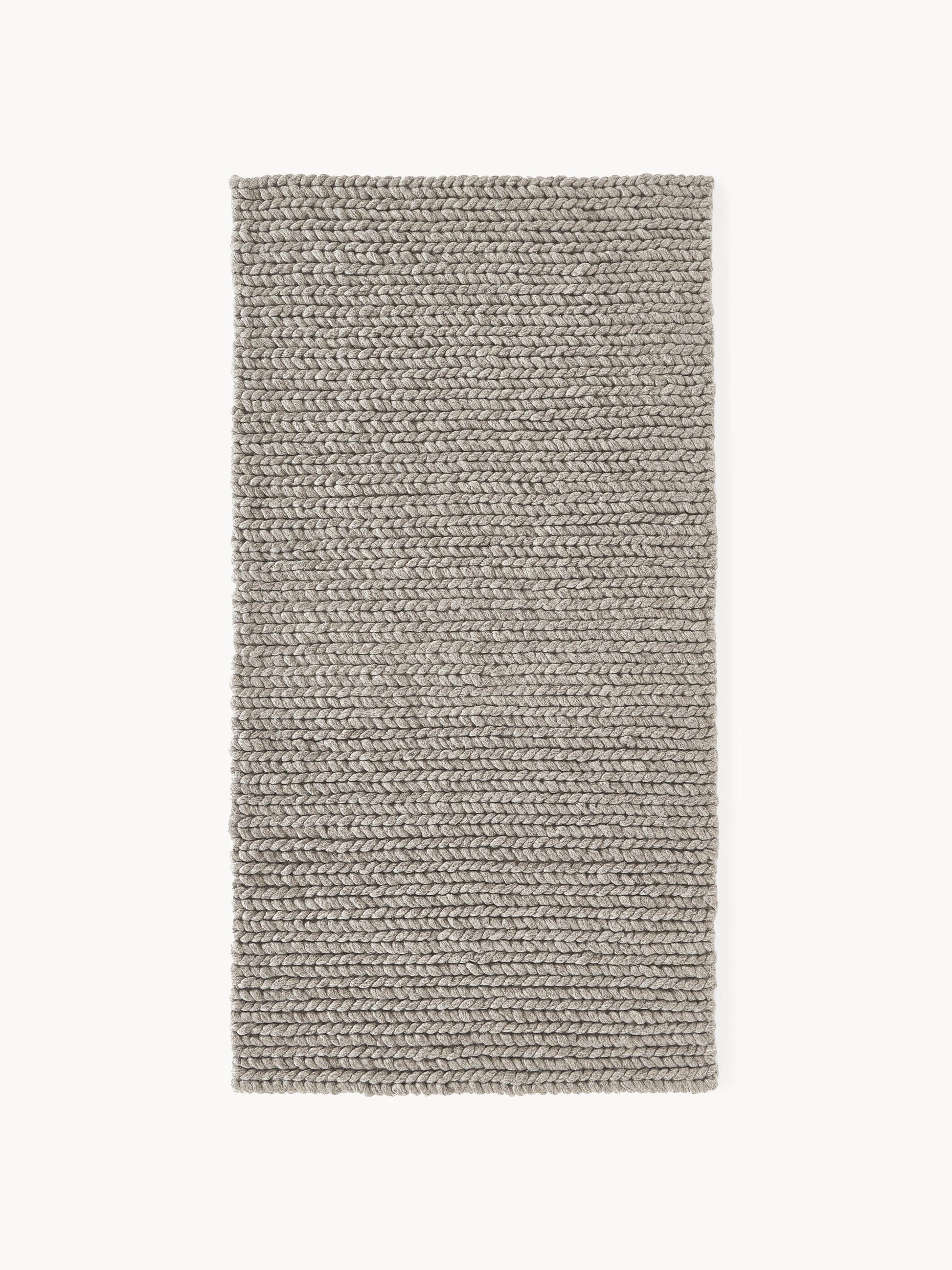 Brunwyth Wool Rug with Braided Texture, Handmade