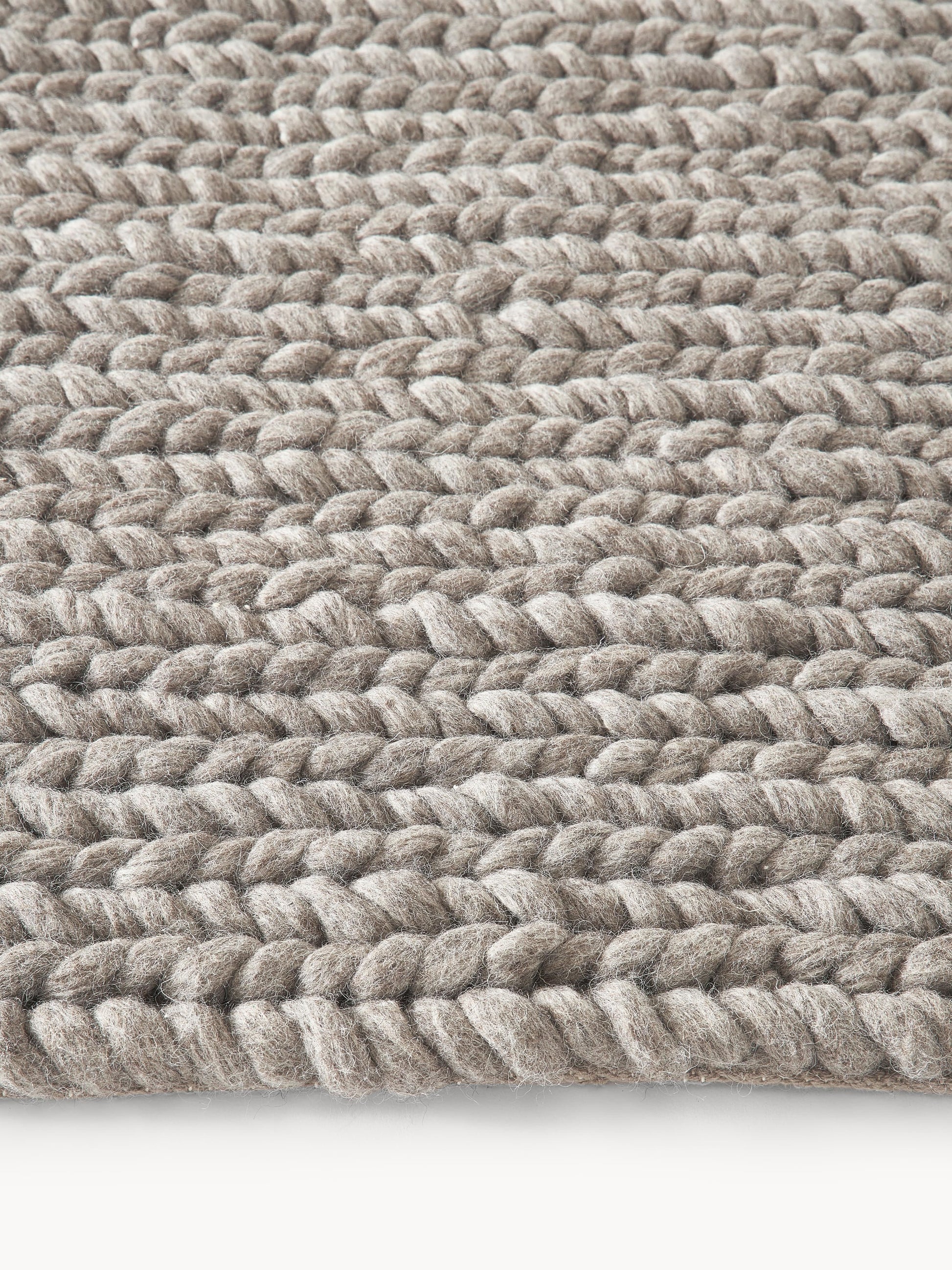 Brunwyth Wool Rug with Braided Texture, Handmade
