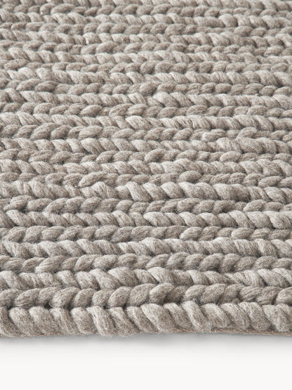 Brunwyth Wool Rug with Braided Texture, Handmade
