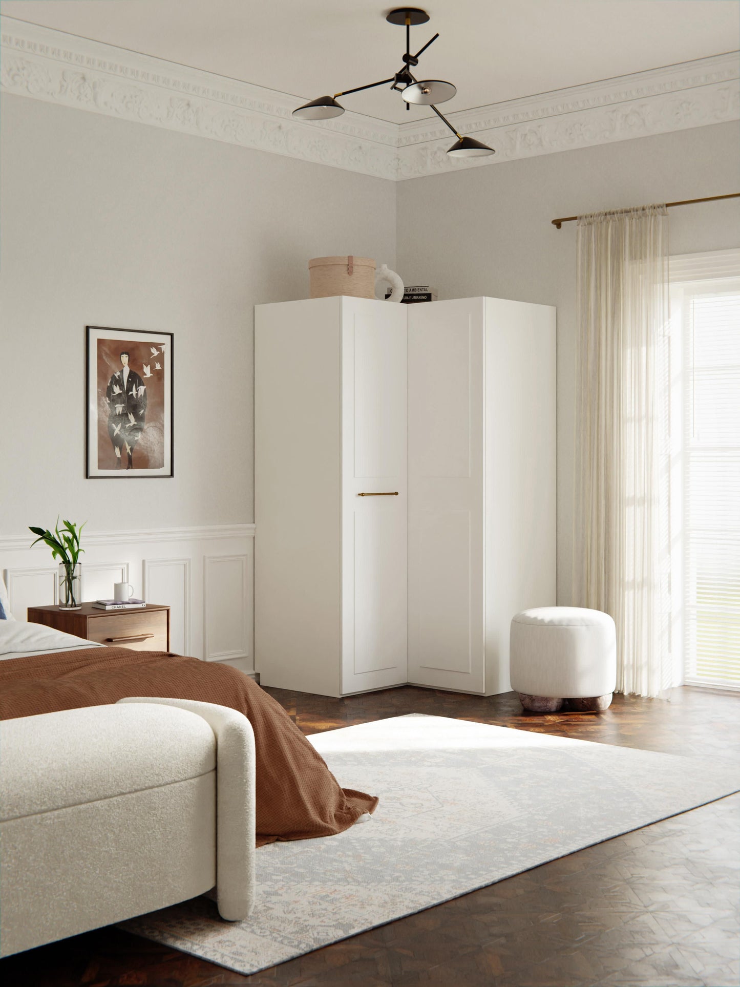 Charlmaven Modular Corner Wardrobe, 115 cm Wide