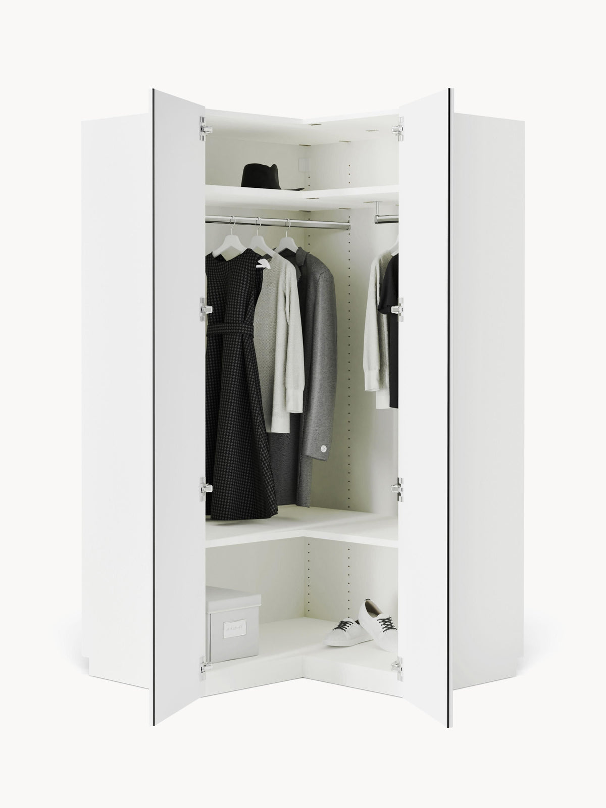 Charlmaven Modular Corner Wardrobe, 115 cm Wide