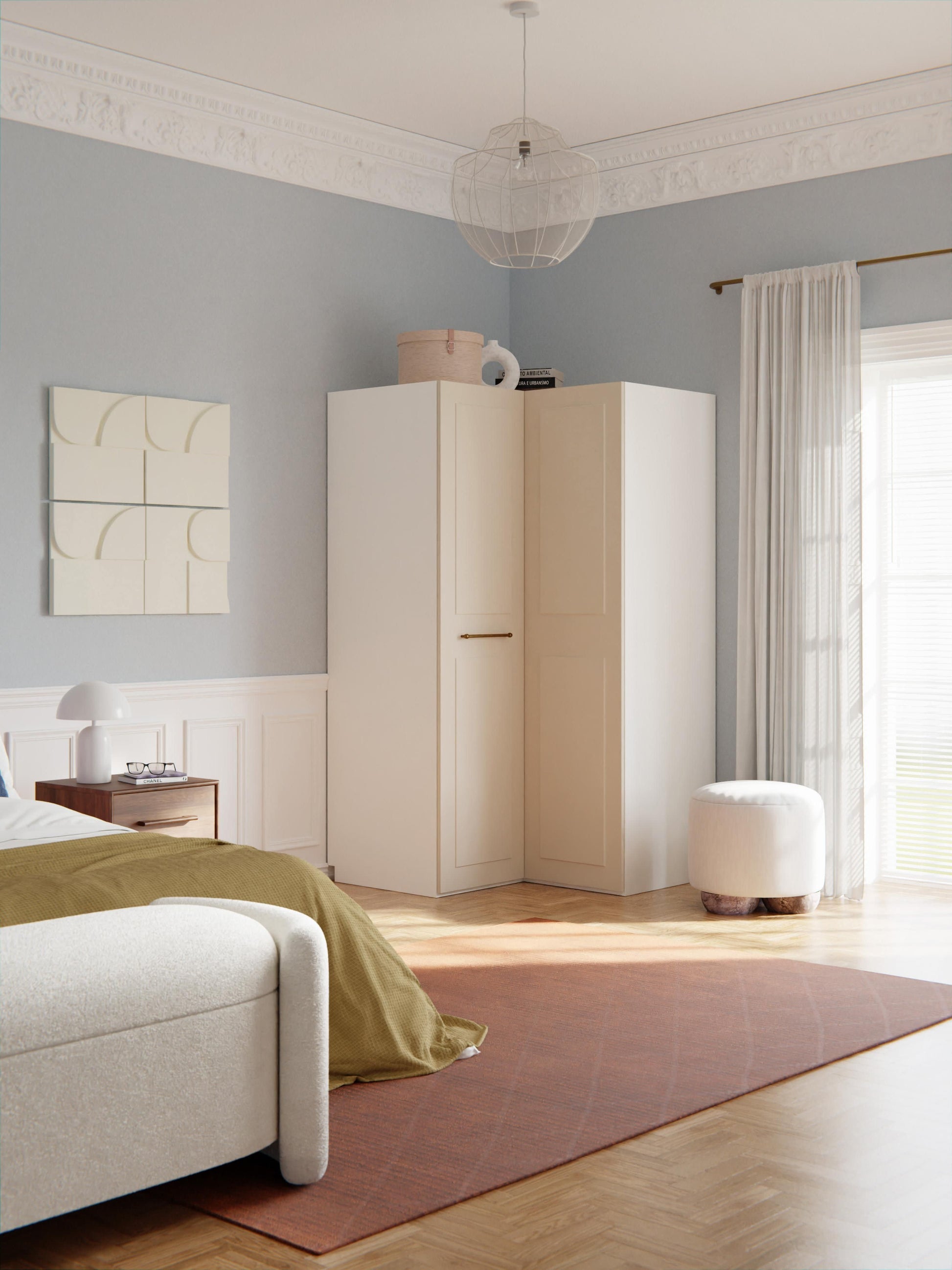 Charlmaven Modular Corner Wardrobe, 115 cm Wide